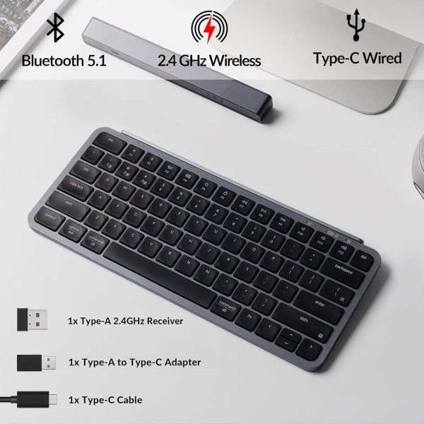 Keychron - B1 Pro 75% Wireless Keyboard with Progrmmable ZMK Support - Space Gray - Image 2