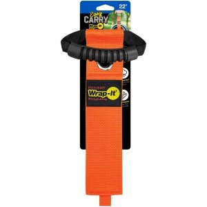 Wrap-It Storage - Easy-Carry Strap - 22-inch - Hook and Loop Carrying Strap with Handle and Grommet - Blaze Orange