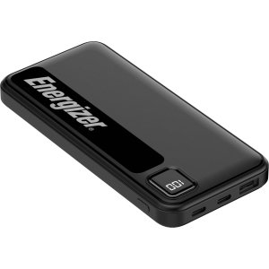 Energizer - MAX 10,000mAh 15W USB-C 3-Port Universal Portable Battery Charger/Power Bank w/ LCD screen for Smartphones & Accessories - Black