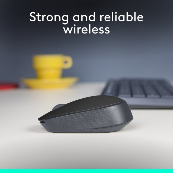 Logitech - M170 Wireless Compact Optical Ambidextrous Mouse - Wireless - Black - Image 2