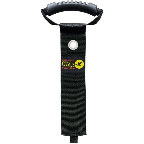 Wrap-It Storage - Easy-Carry Strap - 22-inch - Hook and Loop Carrying Strap with Handle and Grommet - Black - Image 2
