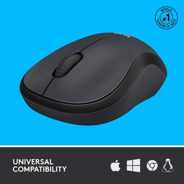Logitech - M220 SILENT Wireless Optical Ambidextrous Mouse - Wireless - Graphite - Image 3