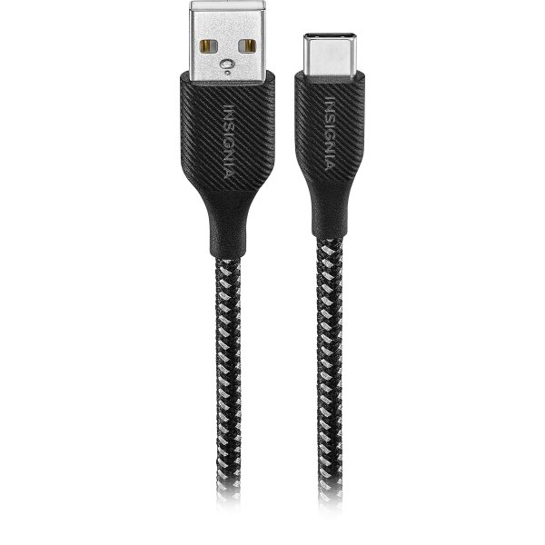 Insignia™ - 4' USB-A to USB-C Charge-and-Sync Cable - Charcoal - Image 2