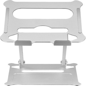 Insignia™ - Ergonomic Laptop Stand with Adjustable Height and Angle for Laptops up to 17" Wide - Silver - Open Box - Good