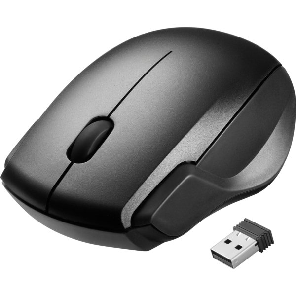 Best Buy essentials™ - Wireless Optical Standard Ambidextrous Mouse with USB Receiver - Wireless - Black - Image 3