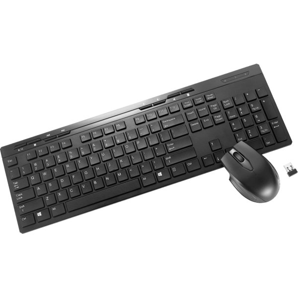 Best Buy essentials™ - Full-size Wireless Membrane Keyboard and Mouse Bundle with USB Reciever - Black - Image 2