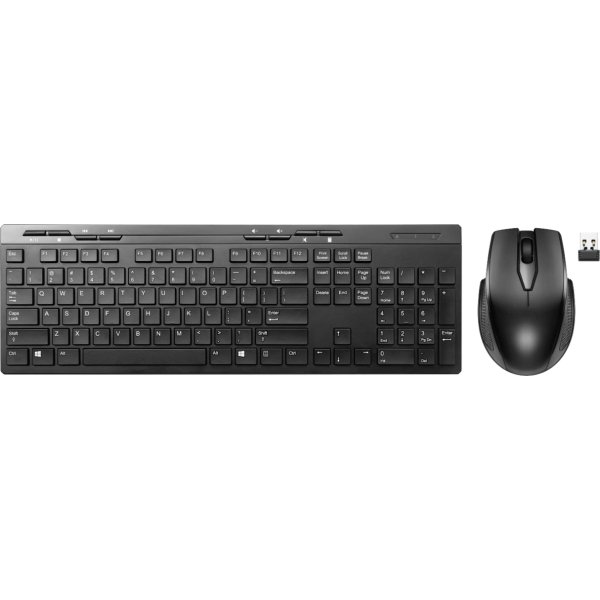Best Buy essentials™ - Full-size Wireless Membrane Keyboard and Mouse Bundle with USB Reciever - Black