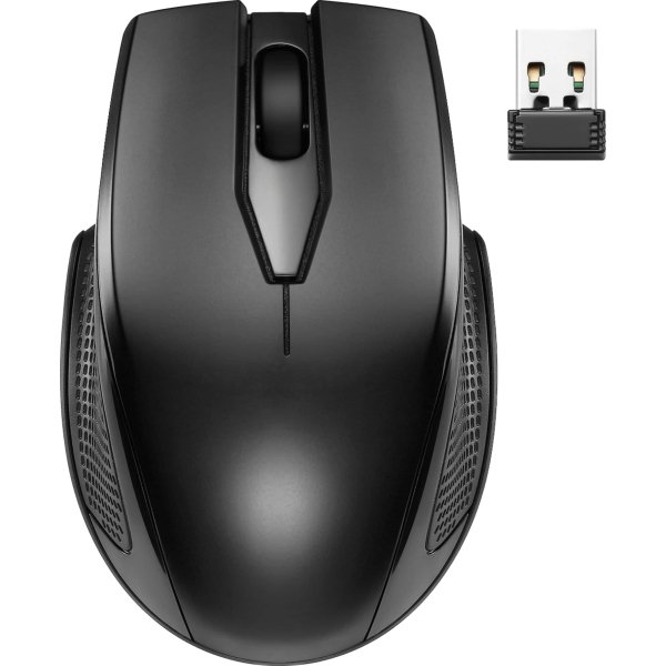 Best Buy essentials™ - Full-size Wireless Membrane Keyboard and Mouse Bundle with USB Reciever - Black - Image 3
