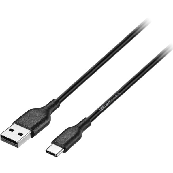 Best Buy essentials™ - 3' USB-A to USB-C Charge-and-Sync Cable - Black
