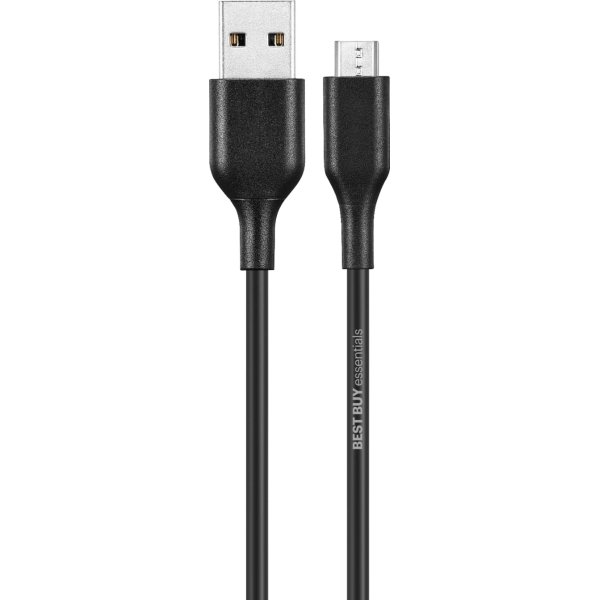 Best Buy essentials™ - 5' USB-A to Micro USB Charge-and-Sync Cable - Black - Image 2