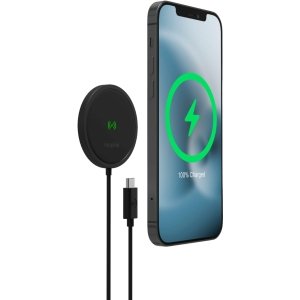 mophie - Snap+ 15W Fast Charge Wireless Charger with MagSafe Compatibility - Black