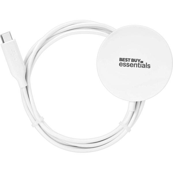 Best Buy essentials™ - Magnetic 7.5W Wireless Charger for iPhone 16/15/14/13/12 Series MagSafe Compatible Devices - White - Image 3