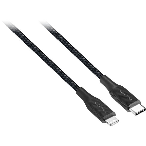 Insignia™ - 4' USB-C to Lightning Charge-and-Sync Cable - Black - Image 2