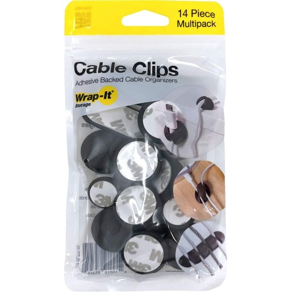 Wrap-It Storage - Cable Clips - Black