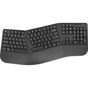 Insignia™ - Full-Size Wireless Ergonomic Membrane Keyboard - Black