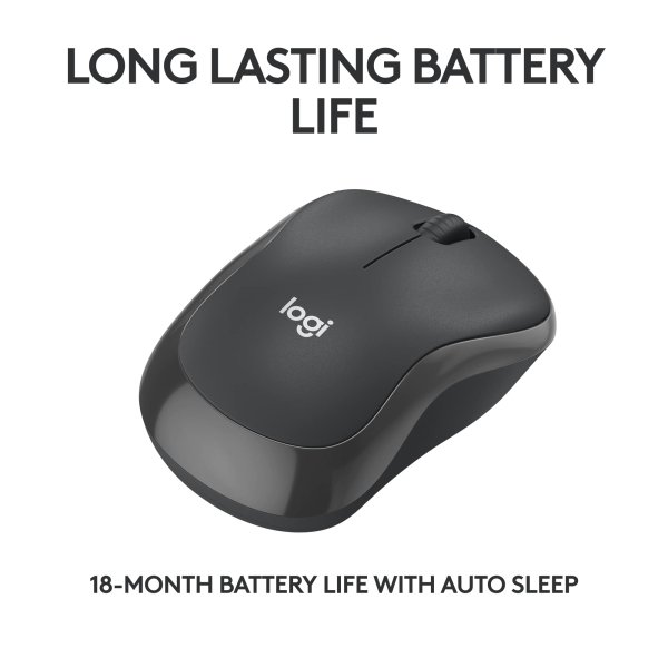 Logitech - M240 Silent Wireless Bluetooth Optical Ambidextrous Mouse - Wireless - Graphite - Image 3