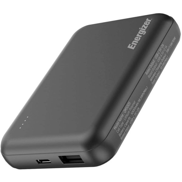 Energizer - Ultimate Lithium 5,000mAh 18W MagSafe Magnetic Wireless Power Bank/ Portable Battery Charger with 3 Ports & LED Display - Black - Image 3