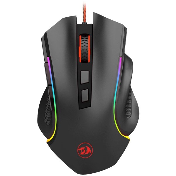 REDRAGON - M602A-RGB Wired Gaming Mouse, 7200 DPI, RGB, 8 Backlit Modes, Ergonomic, 7 Programmable Buttons for Windows PC Gamers - Wired - Black
