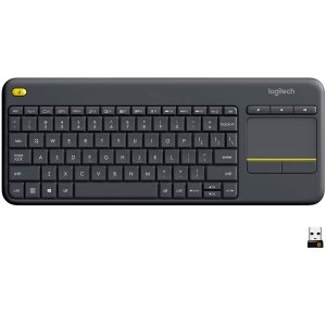 Logitech - K400 Plus TKL Wireless Membrane Keyboard for PC/TV/Laptop/Tablet with Built-in Touchpad - Black