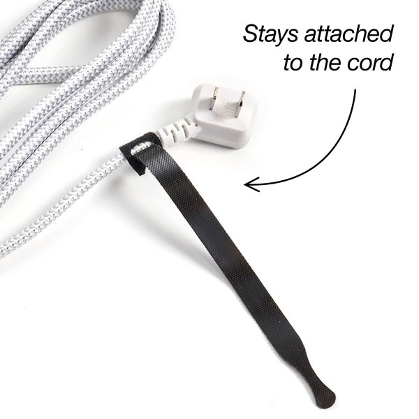 Wrap-It Storage - Self-Gripping Cable Ties Roll - 8-inch (25-Pack) - Reusable Hook and Loop Ties - Black - Image 2