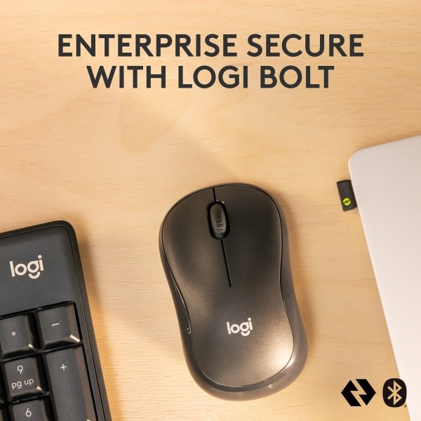 Logitech - MK370 Combo for Business Full-Size Wireless Keyboard and Mouse Bundle with Secure Logi Bolt USB Connection - Graphite - Image 2