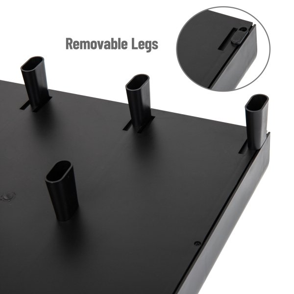 Mind Reader - Monitor Stand, Laptop Riser, Desktop Organizer, Storage Drawer, Office, Plastic, 13.5"L x 13"W x 4"H - Black - Image 3