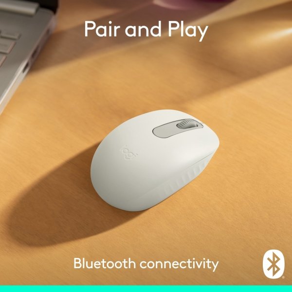 Logitech - M196 Lightweight Bluetooth Wireless Optical Mouse Compact 3-Button Ambidextrous Mouse with Smooth Tracking - Wireless - Off-White - Image 2