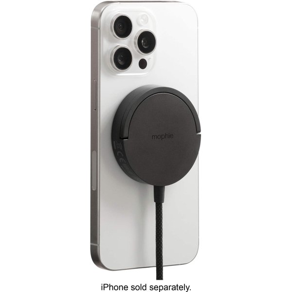 mophie - 15W Magnetic Wireless Qi-enabled Devices, MagSafe/Qi2 compatible devices, AirPods/AirPods Pro with Kickstand - Black - Image 2