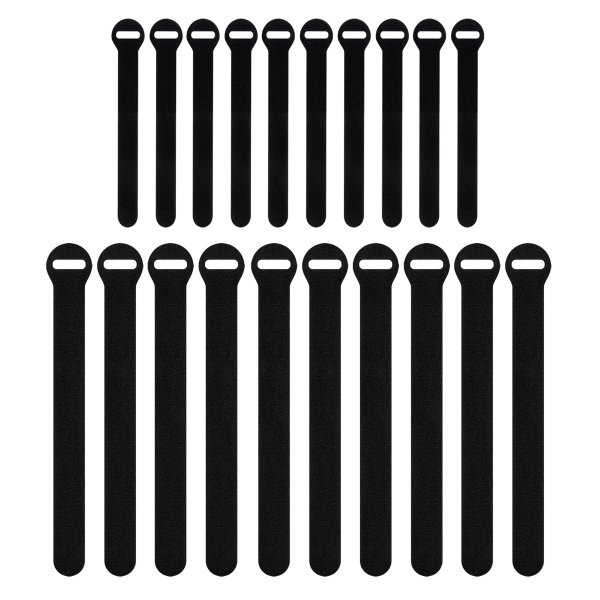 Wrap-It Storage - Self-Gripping Cable Ties (20-Pack) Reusable Hook and Loop Cord Organizer Cable Tie for Cord Management and Organization - Black - Image 3