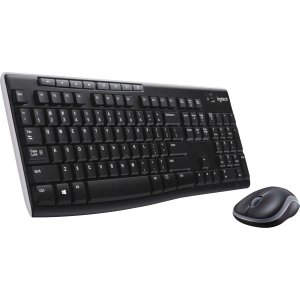 Logitech - MK270 Full-size Wireless Membrane Keyboard and Mouse Bundle for PC - Black