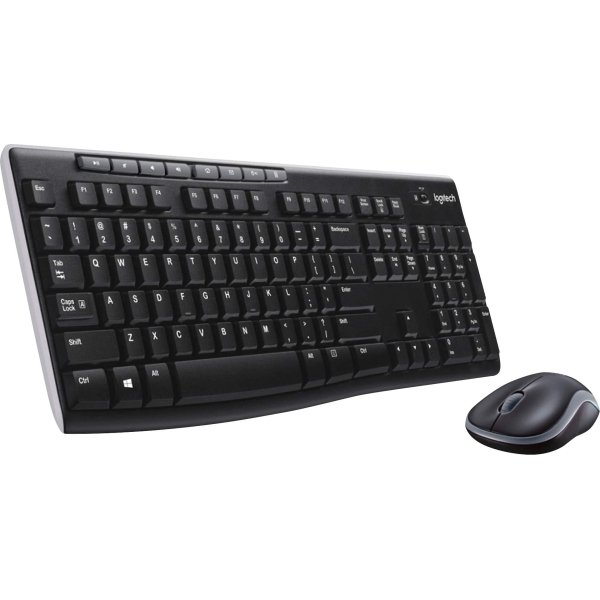 Logitech - MK270 Full-size Wireless Membrane Keyboard and Mouse Bundle for PC - Black