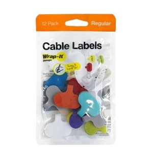 Wrap-It Storage - Cord Identification Labels (12-Pack) - Assorted Colors